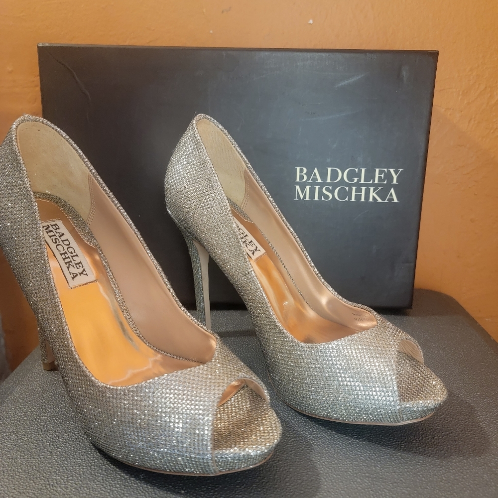 Badgley Mischka Sparkle Peep Toe Platform